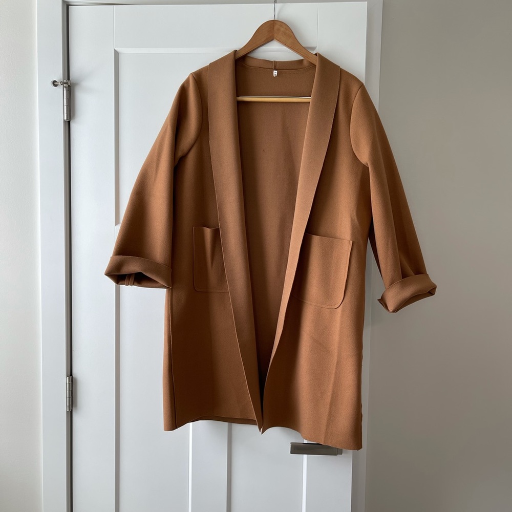 Tan long pocket jacket